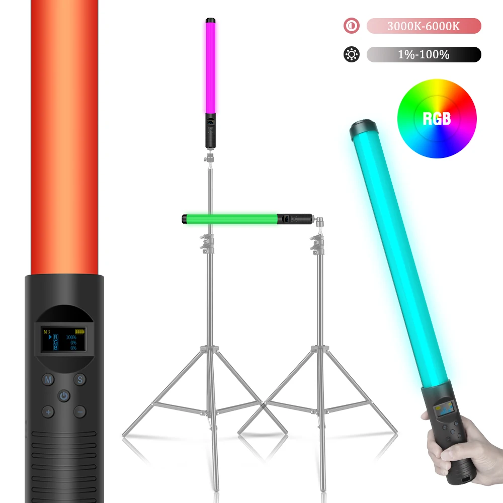 Vara de Luz Varinha com Tripé Suporte Festa Colorida Lâmpada Led Luz Preenchimento Handheld Flash Velocidadelight Fotografia Iluminação Vídeo Rgb