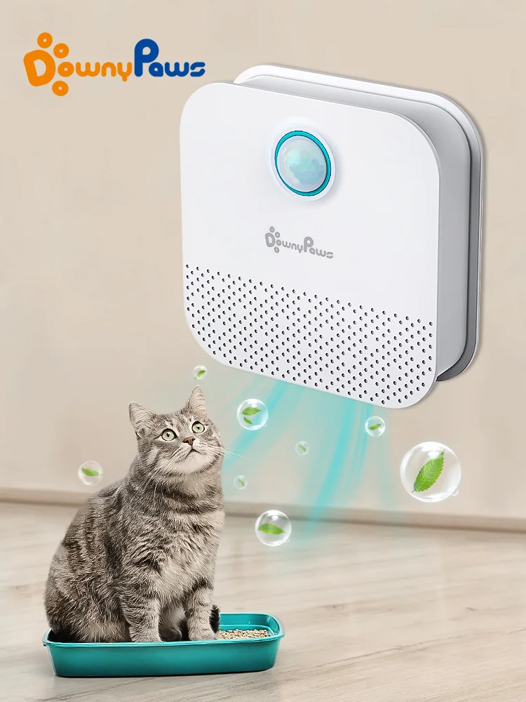 DownyPaws 4000mAh Smart Cat Odor Purifier For Cats Litter Box Deodorizer Dog Toilet Rechargeable Air Cleaner Pets Deodorization