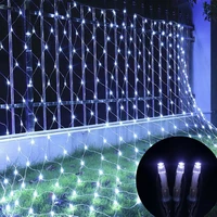 led net curtain fairy string light 8 modes christmas party wedding new year garland outdoor garden decoration fishing net light