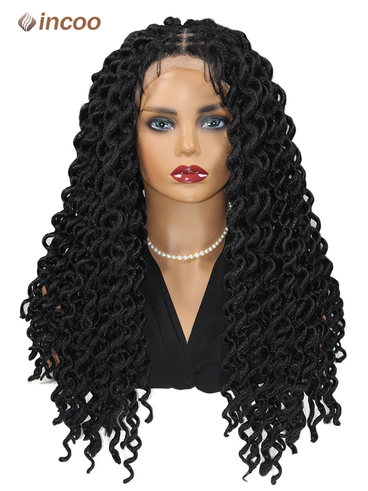 Парик Синтетический дредов 22 дюйма Плетеный с кудрявыми местами для темных