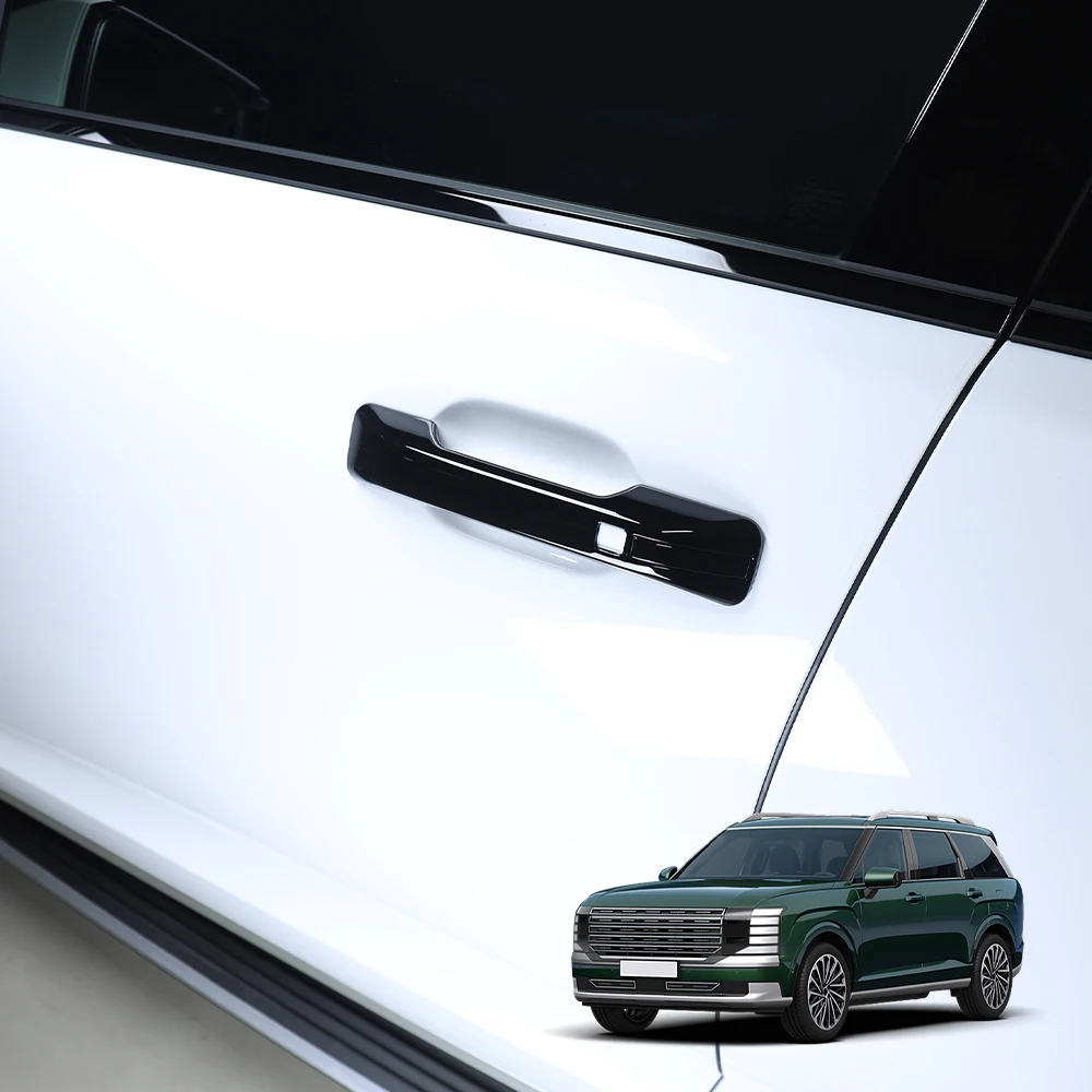 

Для Hyundai Palisade LX3 2025 2026, углеродное волокно, черный стиль, сенсорный стиль, кнопка, наружные дверные ручки, крышки, дверная чаша, левый руль