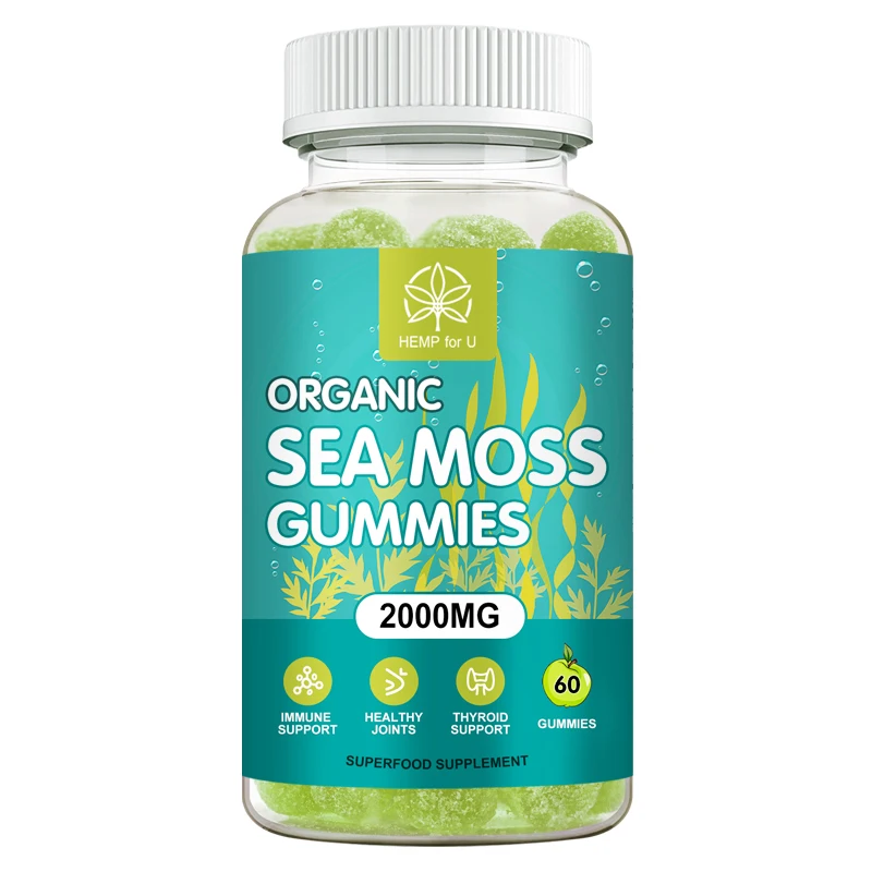 

HFU Organic Sea Moss Apple Cider Vinegar Gummies Anti-aging Detoxification Boost immunity Vitamins Protein Spirulina Skin Care