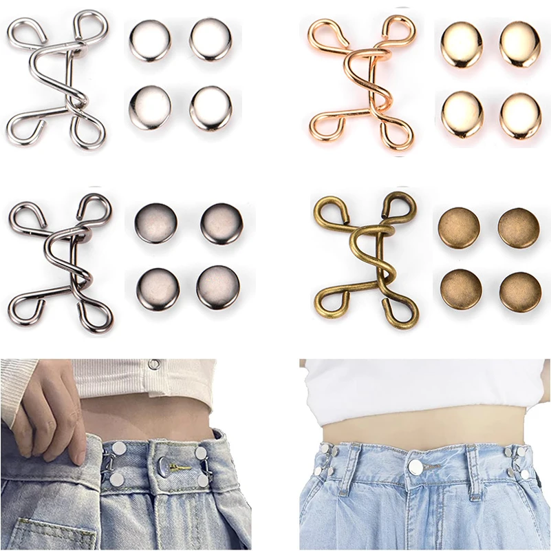 

2/1Pcs Adjustable Waist Buckle Extender Set Jeans Extender Waist Extender Button for Pants DIY Clothing Jeans No Sewing Buttons