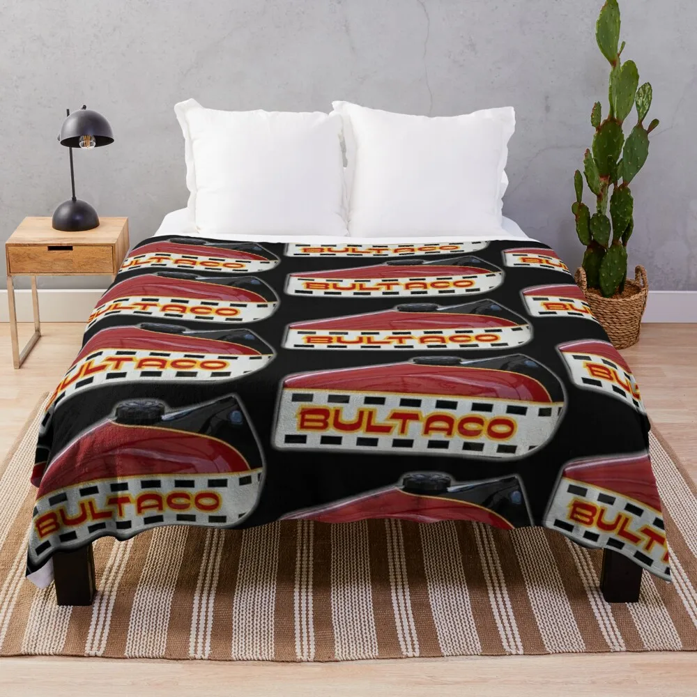 

BULTACO ASTRO LOGO TANK Throw Blanket Comforter Blanket Luxury Blanket