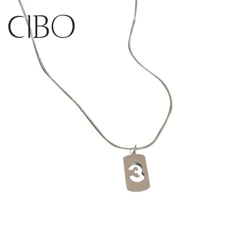 Титановое цифровое квадратное ожерелье женское нишевое дизайнерское до ключиц