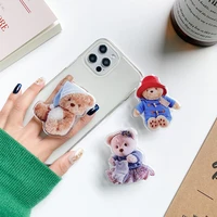 luxury bear griptok socket portable support mobile phone holder foldable epoxy for iphone samsung xiaomi mobie phone accessories