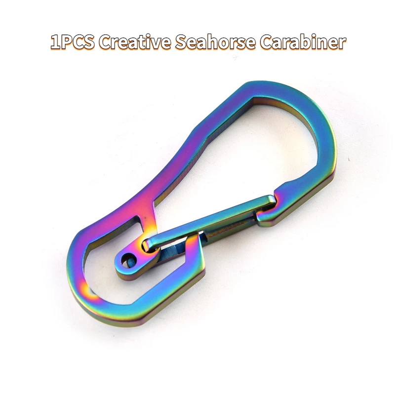 

1 PC Titanium Plating Carabiner Camping Clip Outdoor Key Ring Clip Keychain Holder Camping Keyring Hang Buckle Hook Carabiner