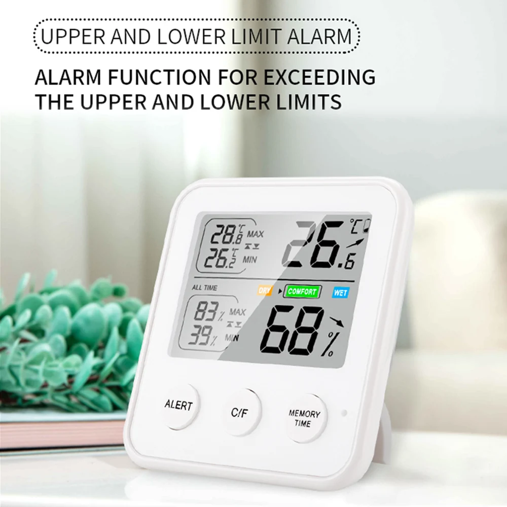 

Multifunction LCD Digital Thermometer Hygrometer Indoor Room Temperature Humidity Meter Sensor Gauge Weather Station No Battery