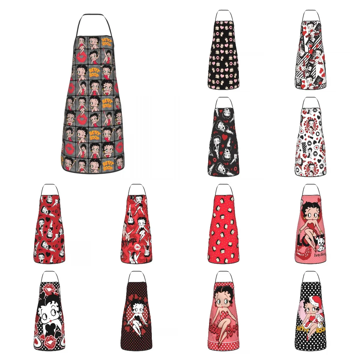 

Квадраты, Бетти, поцелуи, фартук, кухонный шеф-повар, слюнявчик для готовки, для мужчин и женщин, фартук для покраски