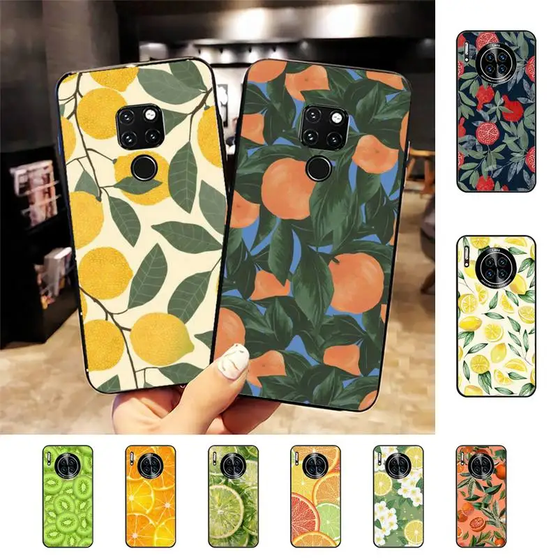 

Summer green leaves fruit lemon peach pomegranate grapes Phone Case for Huawei Mate 20 10 9 40 30 lite pro X Nova 2 3i 7se