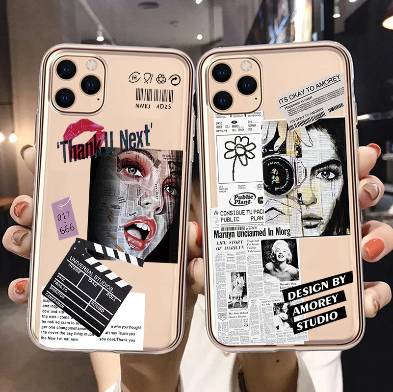 

Fashion actress tags Phone Cover For iPhone 11 12 13 Pro Max X XR XS Max 6 6S 7 8 Plus 13Mini SE20 Color Soft Silicone TPU Case