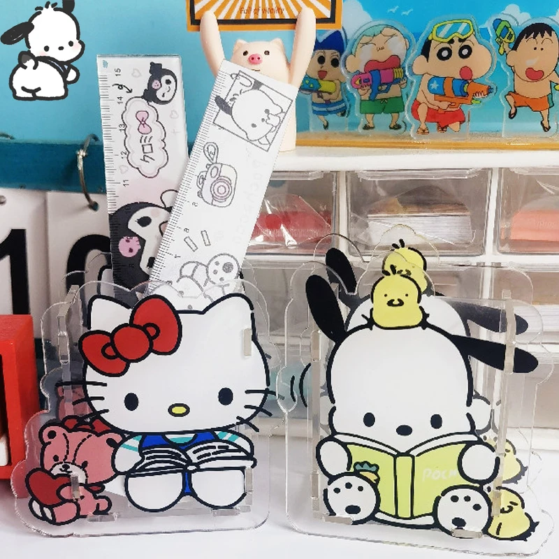 

Sanrio Kawaii полакко держатель ручки Hello Kitty Kuromi студенческие Канцтовары мультяшная Кисть для макияжа настольное украшение трубка для хранения