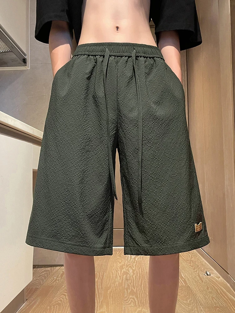 Спортивные шорты Seersucker мужские летние тонкие быстросохнущие брюки из вискозы