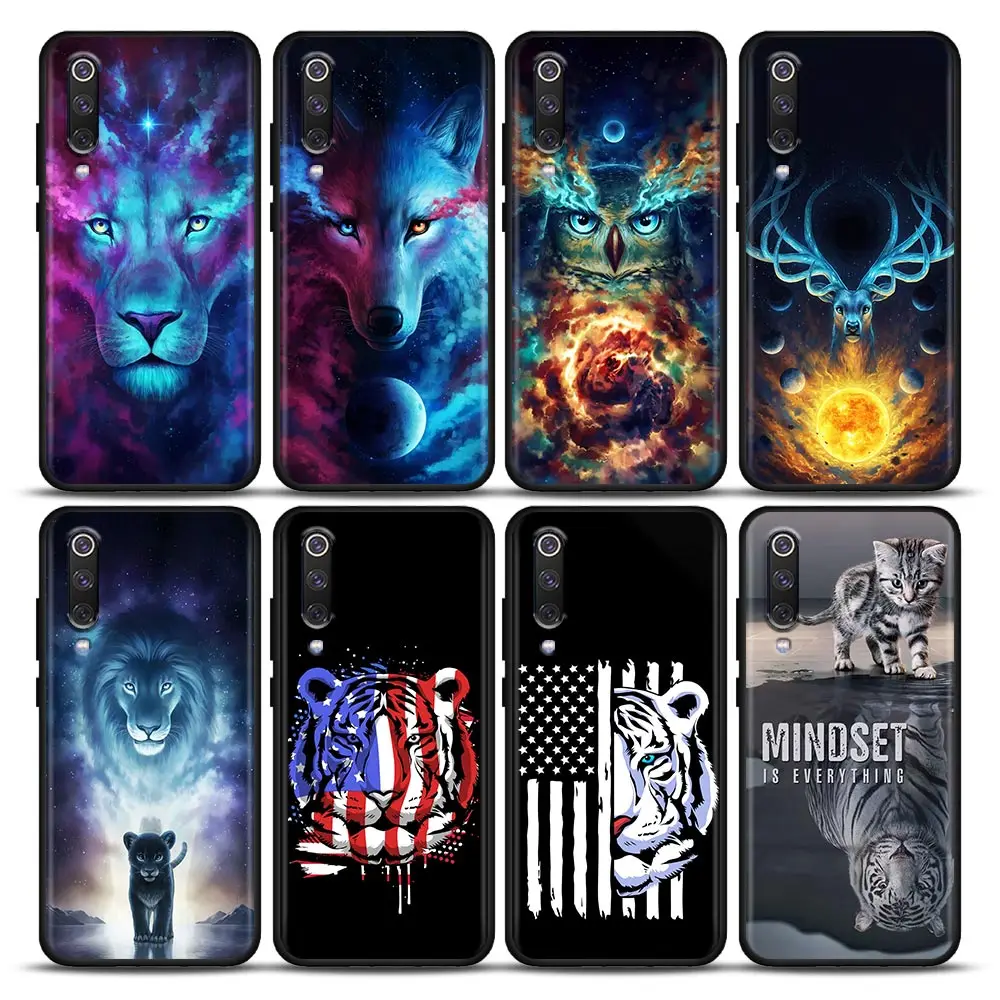 

Funny Cute Lion Tiger Elk Owl Anime Cartoon Phone Case For Xiaomi Mi A2 8 9 SE 9T 10 10T 10S CC9 E Note 10 Lite Pro Redmi Cover