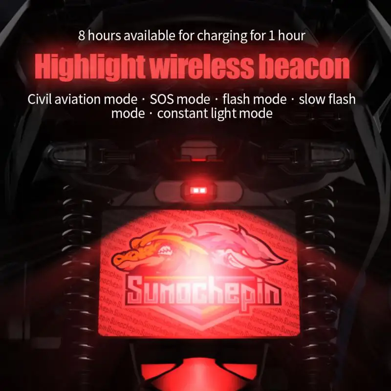 

8Colors Universal Led Aircraft Strobe Lights Motorcycle Anti-collision Warning Light with USB Charging Turn Signal Indicator