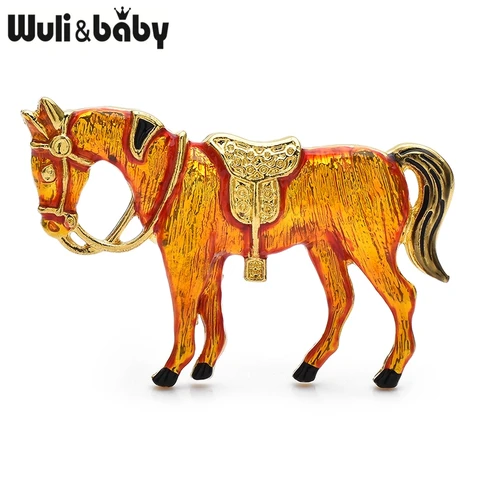 Эмалированные броши Wuli&baby знак зодиака лошадь