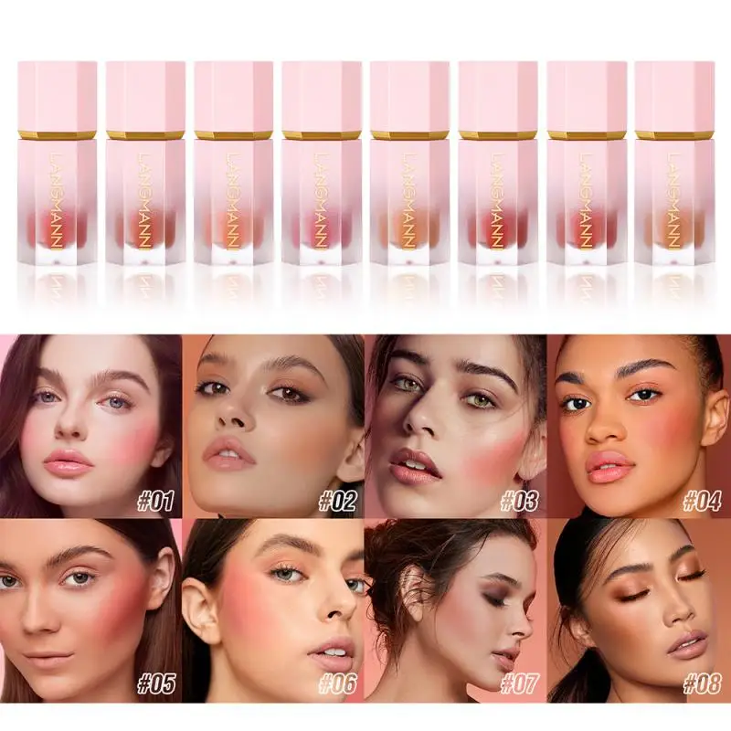 

New 8 Colors Liquid Blush Cosmetics Natural Long Lasting Makeup Blusher Gel Creamy Rouge Brighten Cheek Cosmetics Makeup Tools