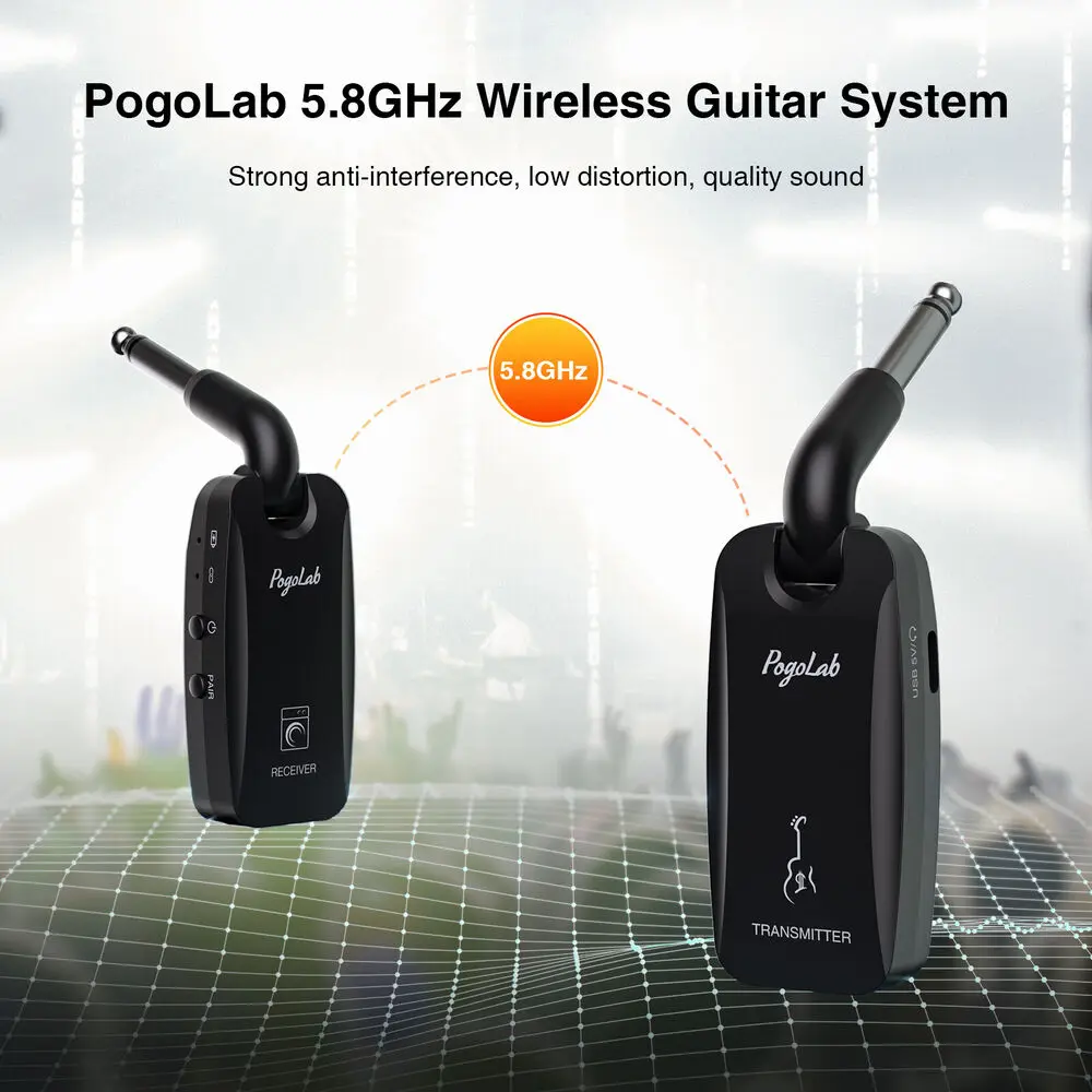 POGOLAB M6 5 8 ГГц Беспроводная гитарная система передатчик приемник 4 канала сигнала