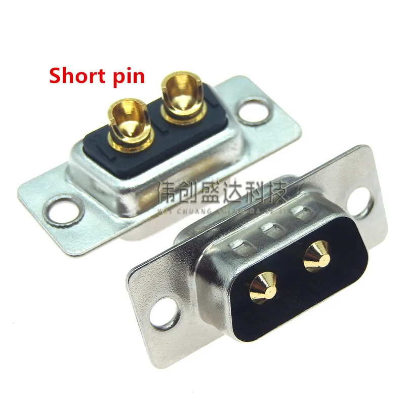 Фото 1 шт. 2W2 2V2 30A 2-контактный позолоченный высокотоковый разъем D-SUB (штекер/гнездо), адаптер для пайки, 2-контактный штекер/розетка, высокая мощность №4