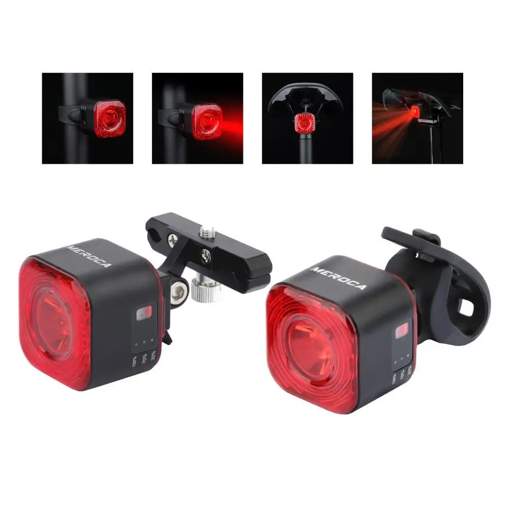 

Bike Tail Light IPX6 Waterproof USB Rechargeable Install Easily 500mAh Sensing Bicycle Tail Light for Night Cycling