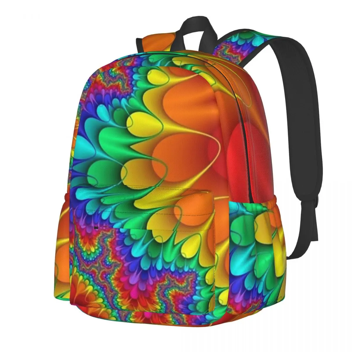 

Rainbow Splash Backpack Psychedelic Print Workout Backpacks Student Unisex Designer Soft School Bags Aesthetic Rucksack