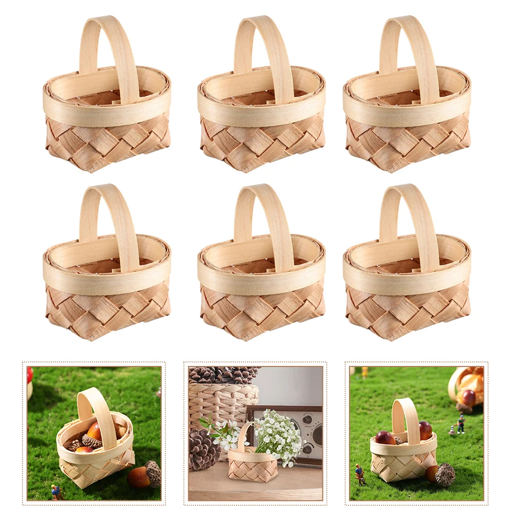 

Basket Mini Baskets Woven Tiny Woodornament Easter Wedding Miniature Picnic Hanging Decor Rustic Wickerhandle Favors Crafts