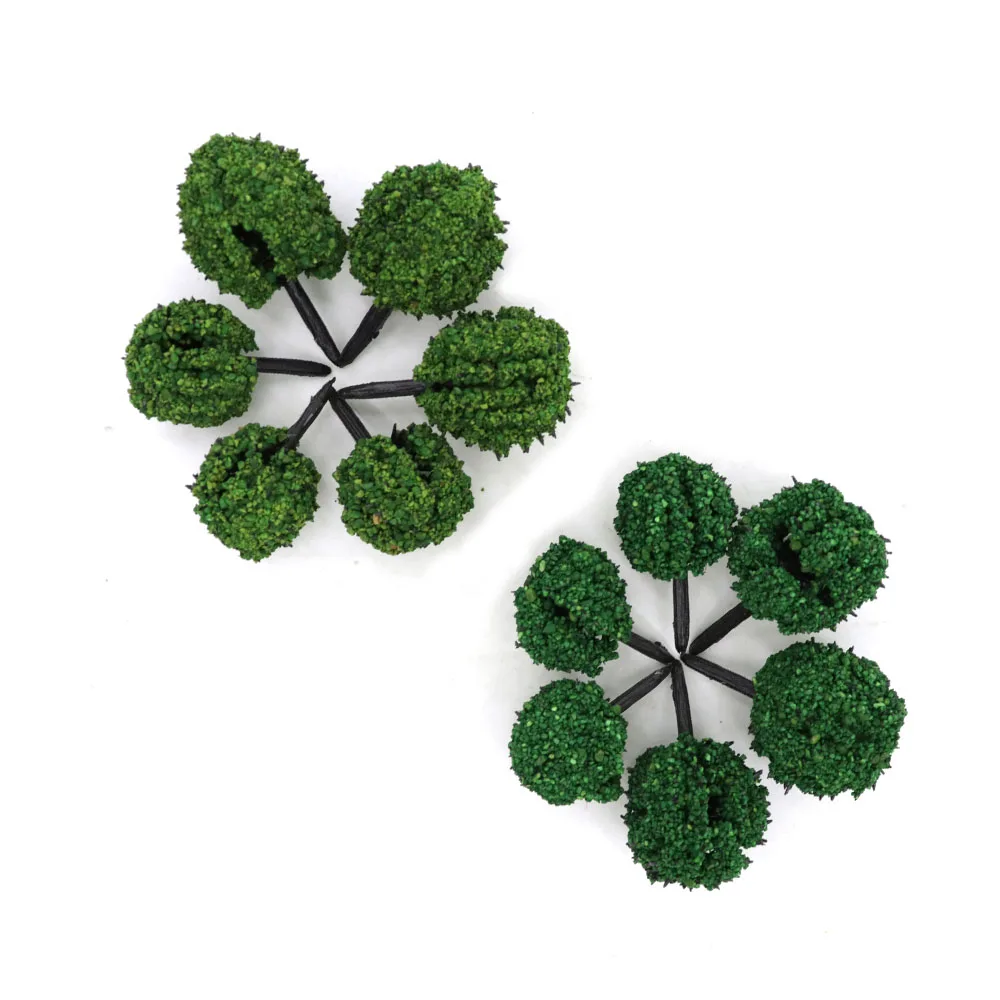 12 шт./корт. Модельные кусты Осеннее зеленое/летнее зеленое дерево сделай сам