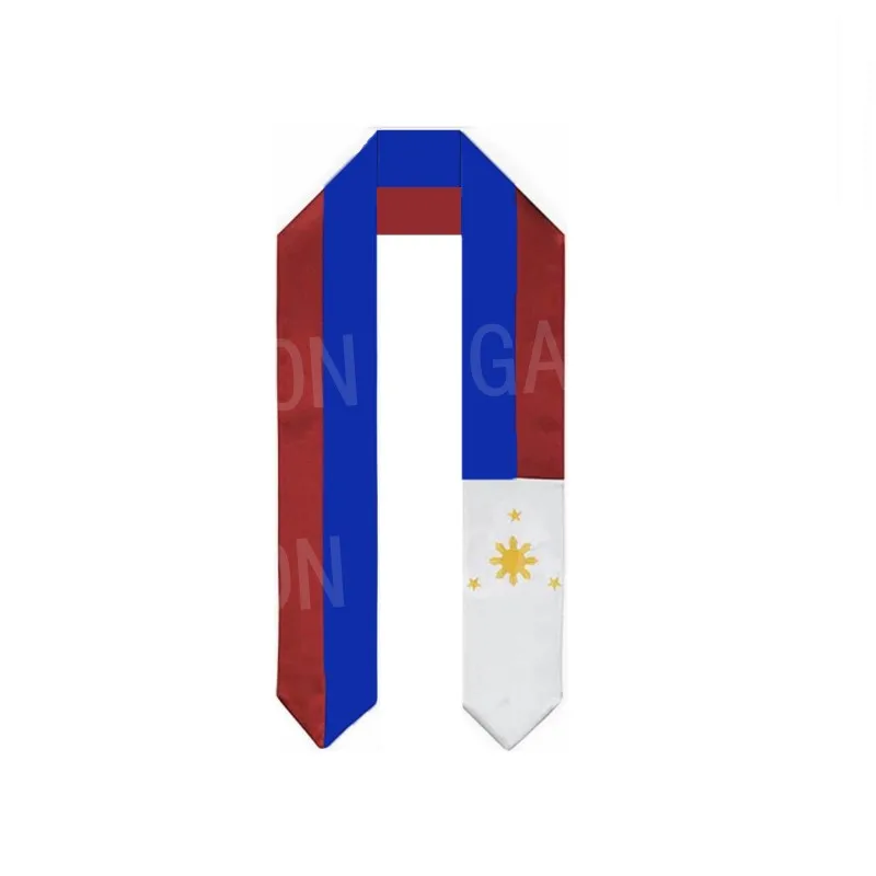 

Philippines National Flag Graduation Stole Bachelor Gown Accessory Satin Graduation Sash