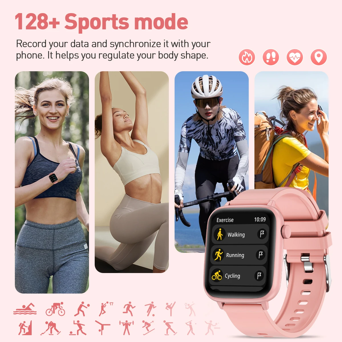 LIGE новые умные часы для женщин Bluetooth с цифровым вызовом и полным сенсорным