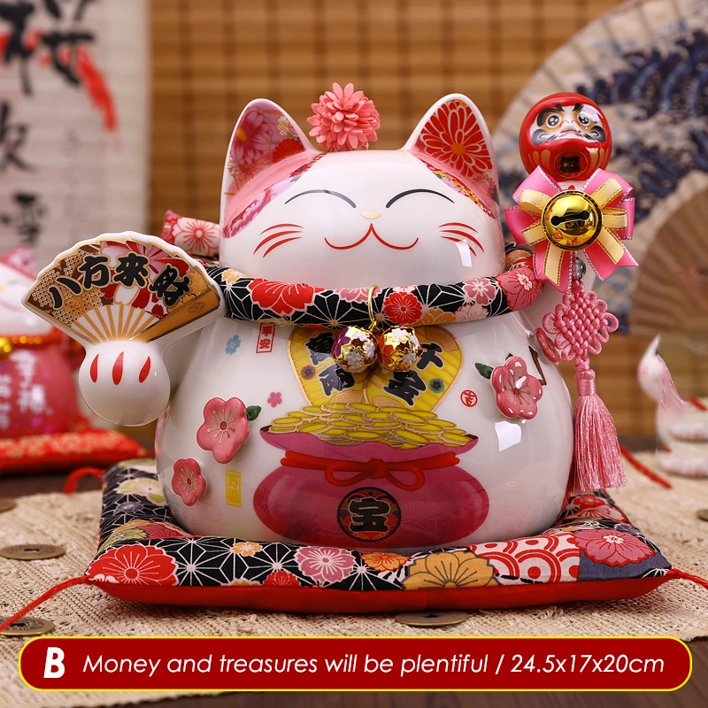 

Керамическая статуэтка кота Манеки-Неко, 9 дюймов