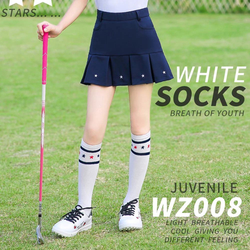 PGM Kids Golf Socks High Thin Soft Breathable Thight Stocking Girl Sport Socks Legging for Golf Tennis Fitness Bicycle WZ008