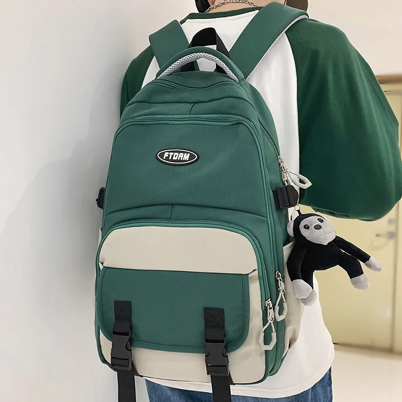 

Girl Boy Teenage High Capacity College Backpack Cool Leisure Male Travel Female Laptop Bag Women Men Nylon Fashion Lady Book Bag