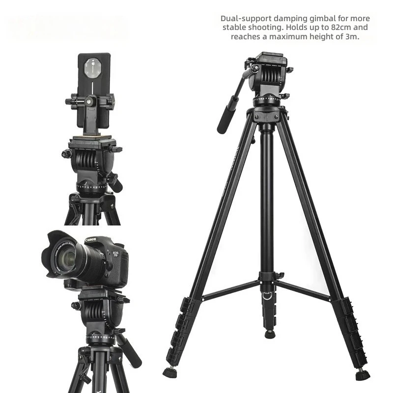 Фото Профессиональный гидравлический штатив-стедикам VCT3000 для камер, высота 3 метра, для съемки сверху №1