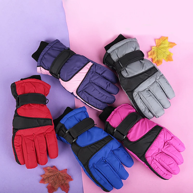 

Thermal Ski Gloves Children Kids Winter Waterproof Warm Child Snowboard Riding Snow Gloves for Girls Boys