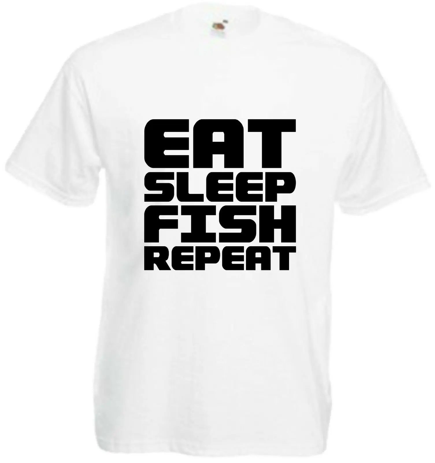 

Забавная рыболовная футболка с надписью «Eat Sleep Fish Repeat»