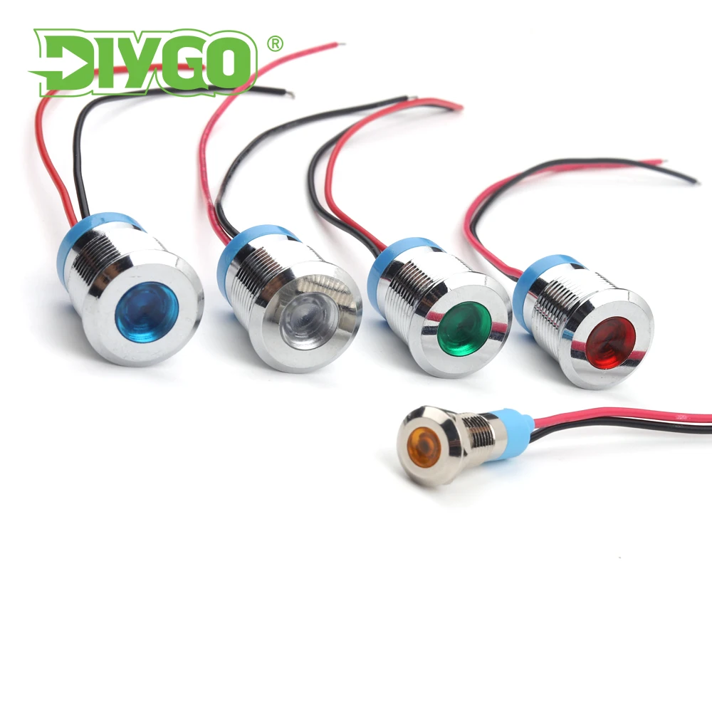 

Металлический водонепроницаемый индикатор DIY GO 22 мм 6/12/24/110/220 В