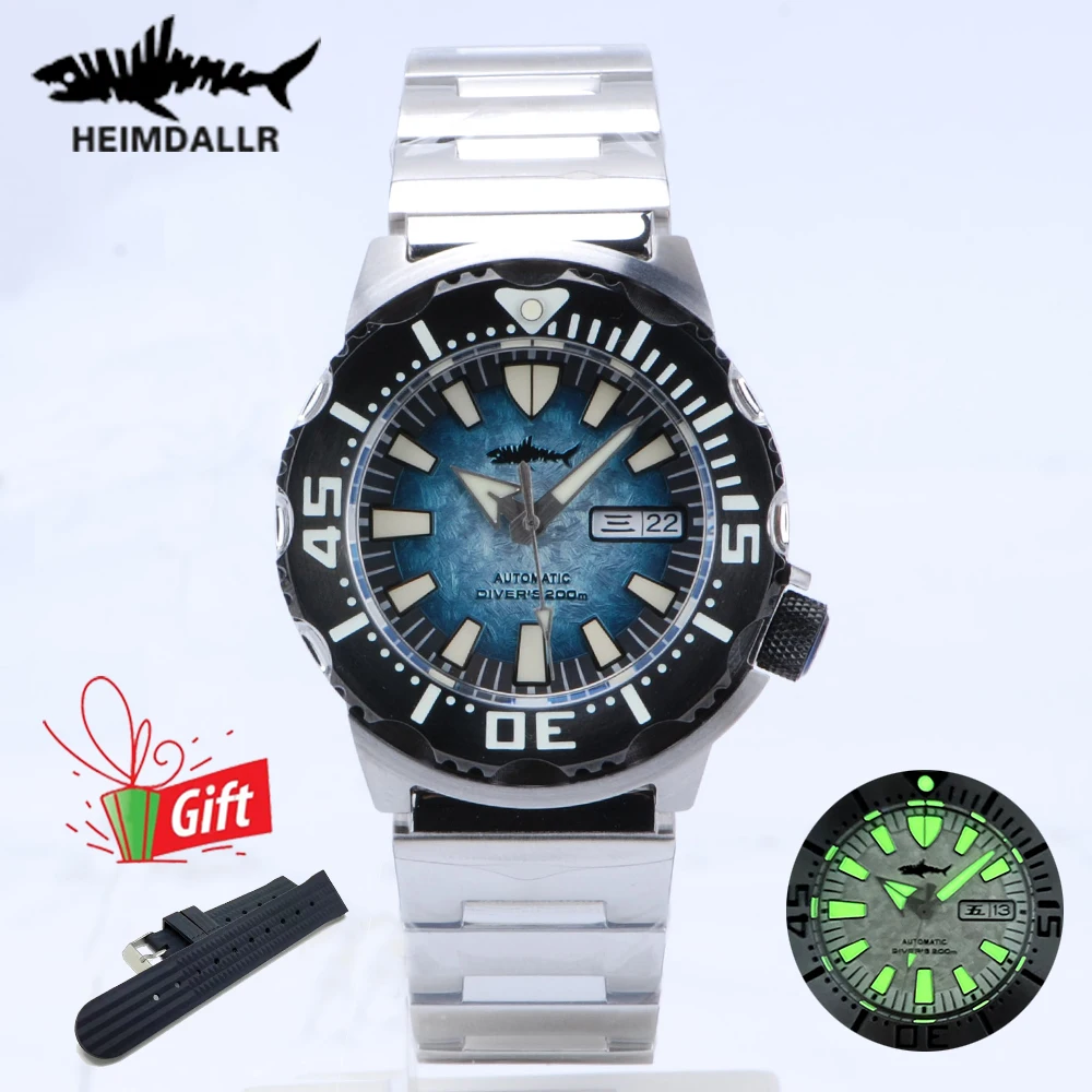 

Heimdallr Monster V2 Watch Automatic Mechanical Frost Dial Steel Diver Watch 200M Water Resistance NH36 Luxury Wristwatch Men