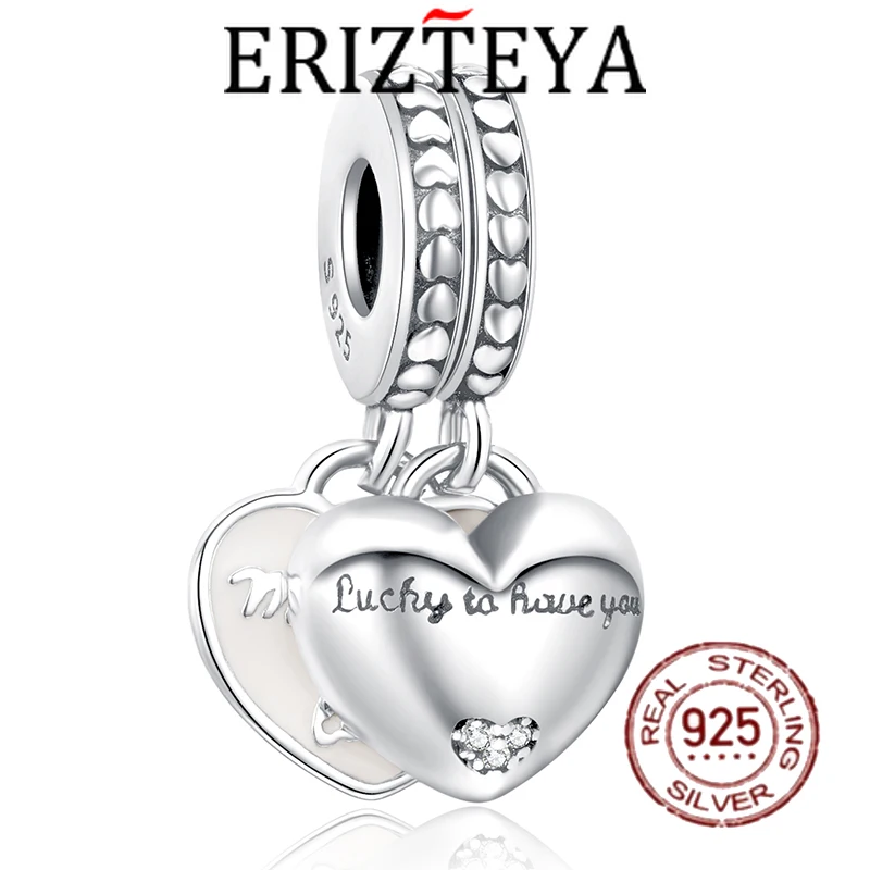 

Подвеска Erizteya из натурального серебра 925 пробы, подвеска с надписью в виде сердца подходит к оригинальному браслету Pandora, Изящные Ювелирные ...