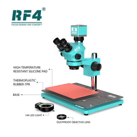 RF4 HDMI USB 4K камера стоматологическая практика промышленное лабораторное наблюдение Тринокулярный зум стерео микроскоп