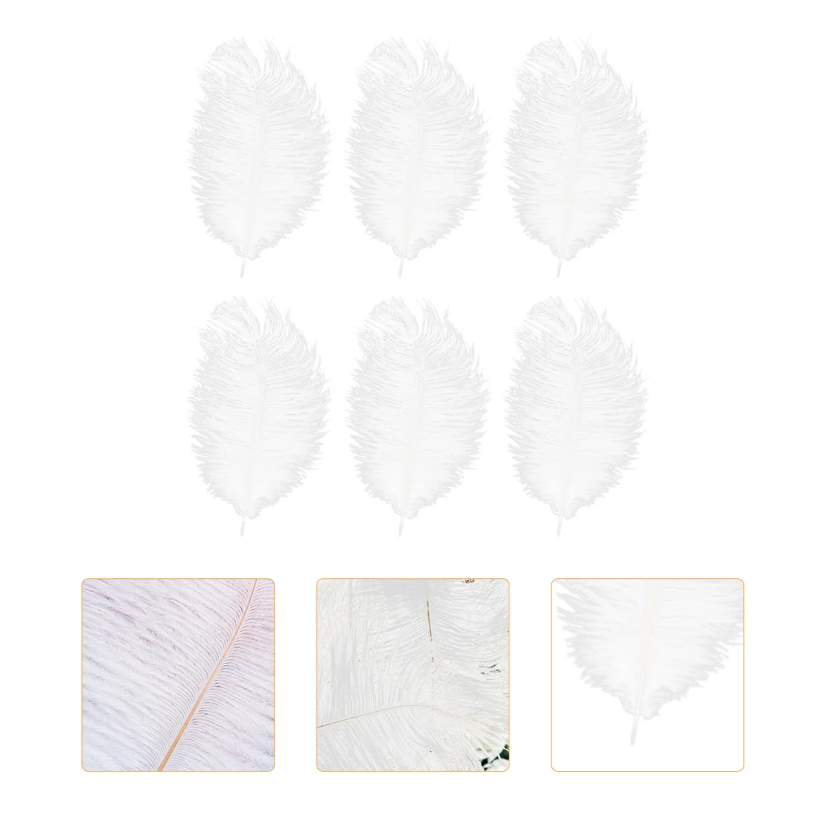 

6pcs DIY Plume Craft White Natural Plume Vases Flower Arrangement