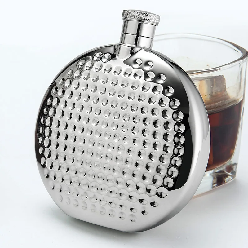 

Hip Flask Set 304 Stainless Steel Round Drinking Cup 6 oz Portable Metal Hip Flask With Funnel for Whiskey Liquor Wine Alcohol