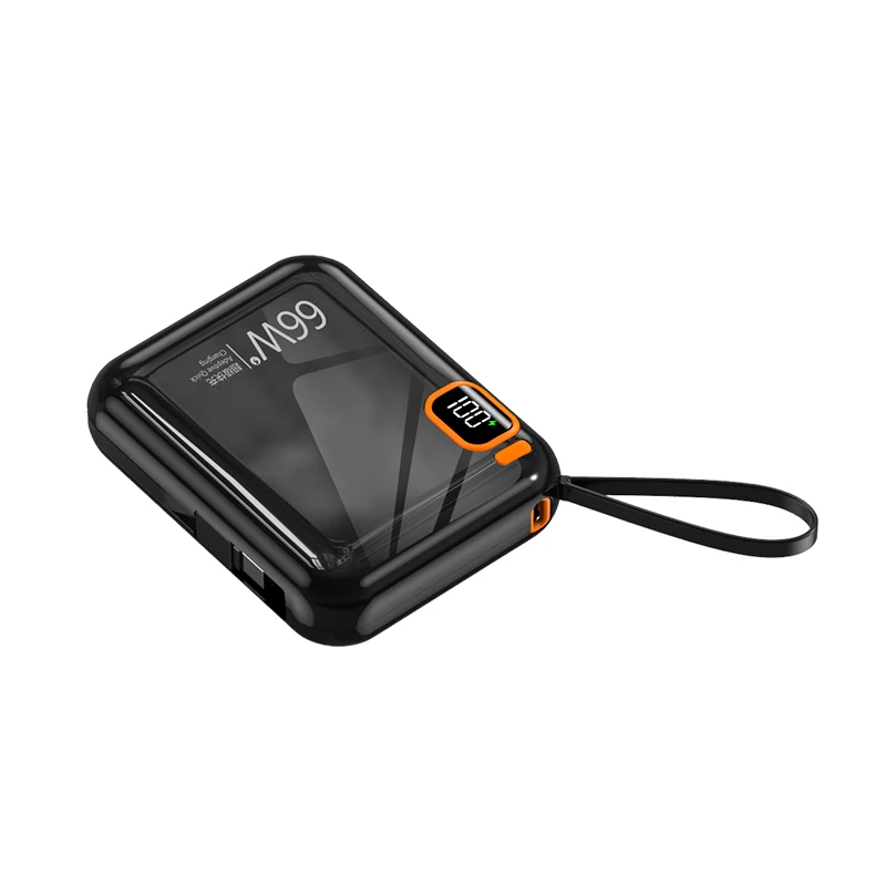 

New best powerbanks 10000mah usb c power bank mini 21700 battery portable power banks black with cabel PD 20W