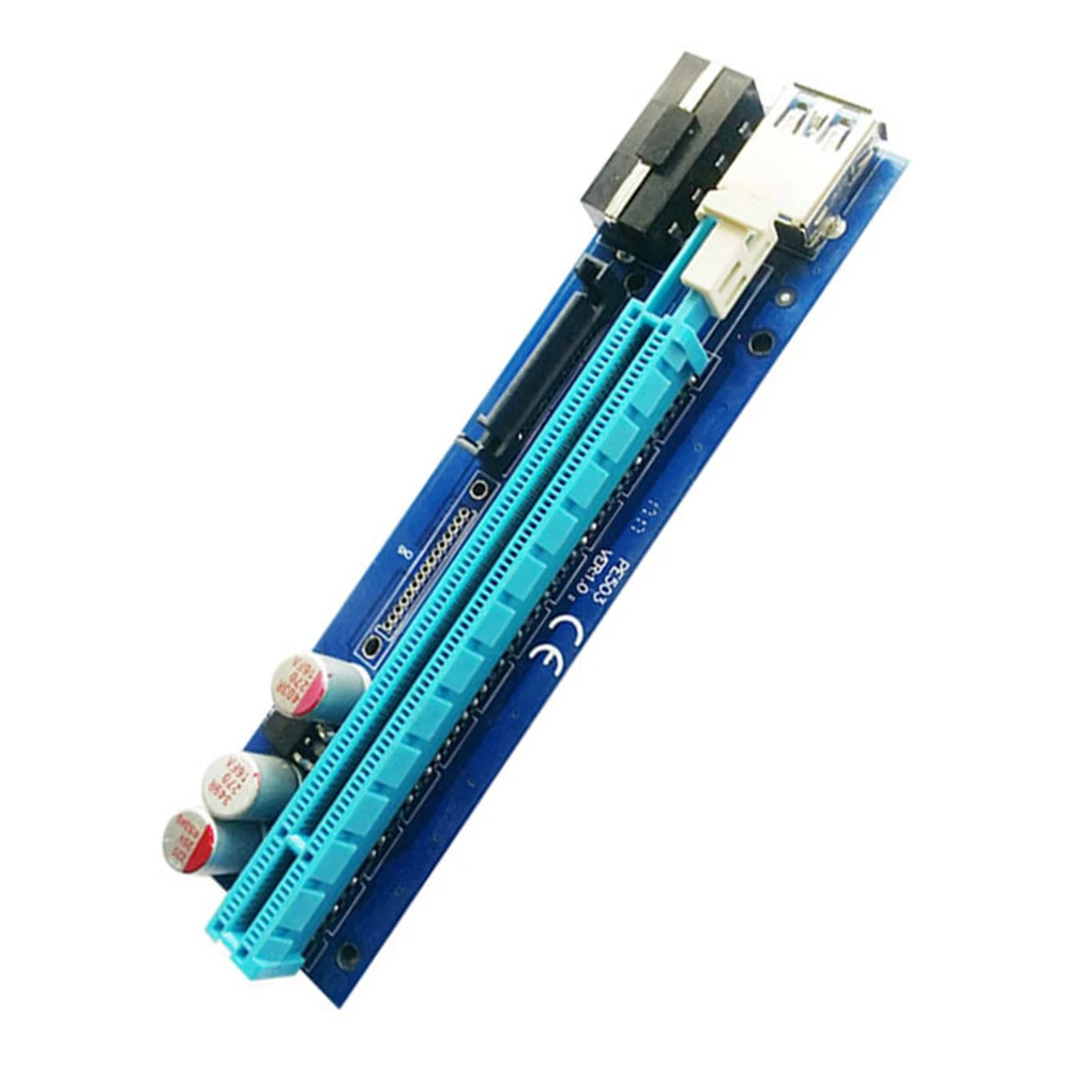 

PCIE PCI Express Райзер Платы PCI E 1x до 16x USB 3,0 SATA к 6Pin IDE Molex кабель питания для майнинга BTC случайный цвет 1 шт.