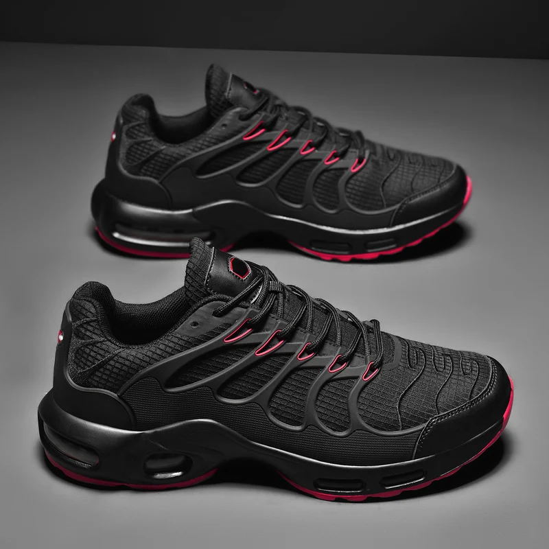 Air Cushion Running Shoes Men Hot Sales Runner Lightweight Knit Mesh Vamp Sneakers Walking Shoes Tennis Shoes Male Outdoor Shoes