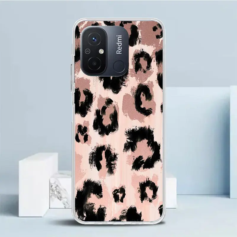 Чехол для телефона с леопардовым принтом Xiaomi Redmi 12C 12 10C 10 10A 9C 9A 9T 9 8 8A 7 7A 6 Pro 6A K20 K30 K40
