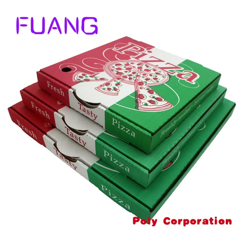 Wholesale Cheap Custom Printed Personalised All Size 9 10 11 12 14 18 Inch Corrugated Kraft Paper Fries Burger Pizza Boxes