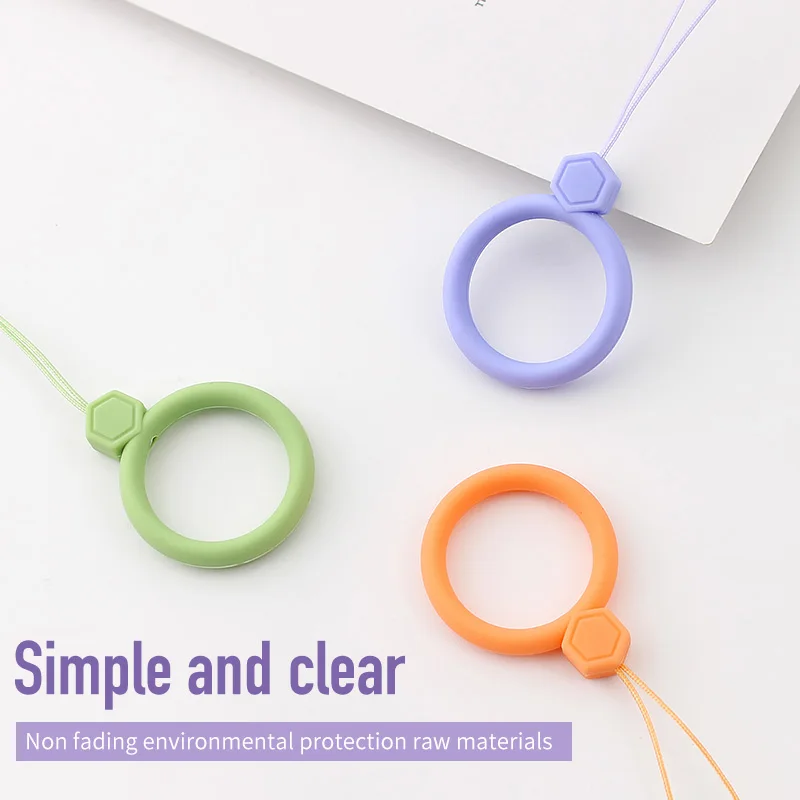Cute Silicone wrist strap Lanyard For Keys Phones Ring Straps for iPhone7 Keycord Lanyards Finger Rings Mobile Phone Accessories