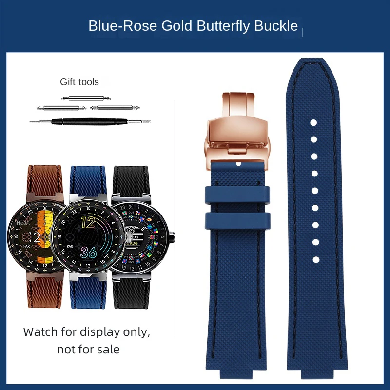 Резиновый ремешок 22-12 мм для мужских умных часов LV Louis Vuitton Tambour водонепроницаемый