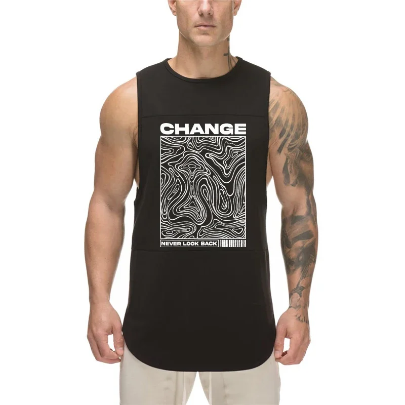 Майка мужская быстросохнущая для фитнеса Модный облегающий топ тренировок и