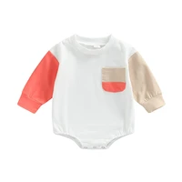 baby girls boys romper long sleeve round neck patchwork casual party street spring romper